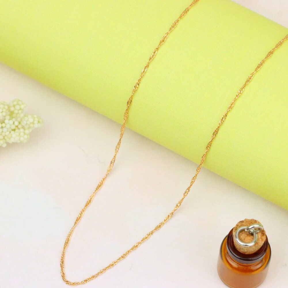 "Elegant Rose Gold Chain Necklace in Twisted Rope Design, XPNL1905